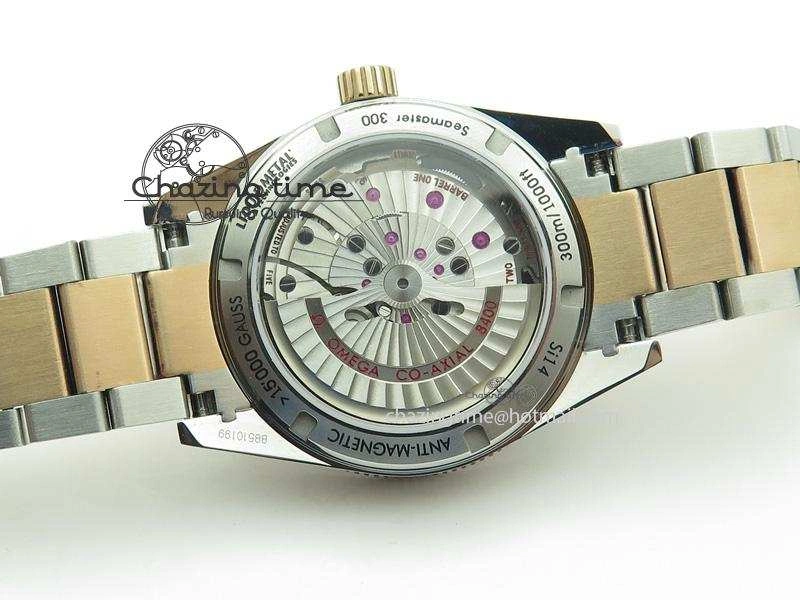 Seamaster 300 Master Co-Axial Liquidmetal V6F Best Edition RG Bezel On SS RG Bracelet A8400 (Free Nylon Strap)