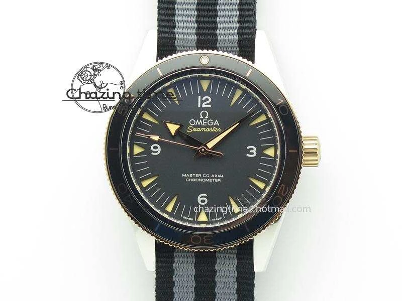 Seamaster 300 Master Co-Axial Liquidmetal V6F Best Edition RG Bezel On SS RG Bracelet A8400 (Free Nylon Strap)