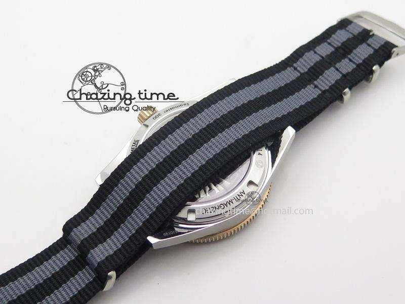 Seamaster 300 Master Co-Axial Liquidmetal V6F Best Edition RG Bezel On SS RG Bracelet A8400 (Free Nylon Strap)