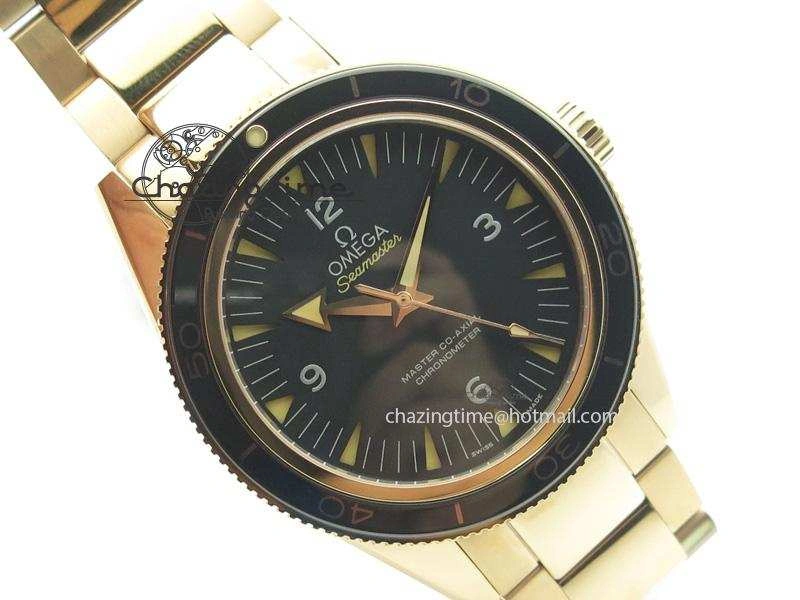 Seamaster 300 Master Co-Axial Liquidmetal V6F Best Edition RG On RG Bracelet A8400 (Free Nylon Strap)