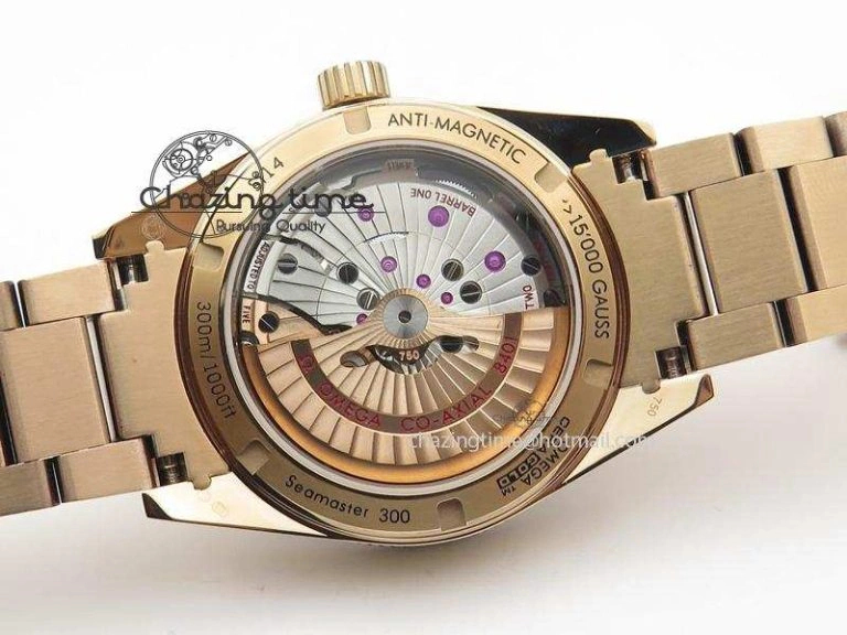 Seamaster 300 Master Co-Axial Liquidmetal V6F Best Edition RG On RG Bracelet A8400 (Free Nylon Strap)