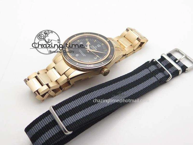Seamaster 300 Master Co-Axial Liquidmetal V6F Best Edition RG On RG Bracelet A8400 (Free Nylon Strap)