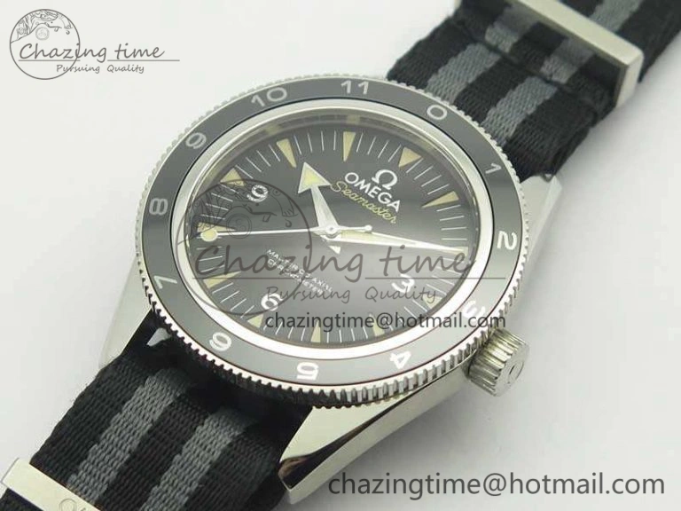 Seamaster 300 Master Spectre SS MKS Best Edition Black Dial On Nylon Strap A8400