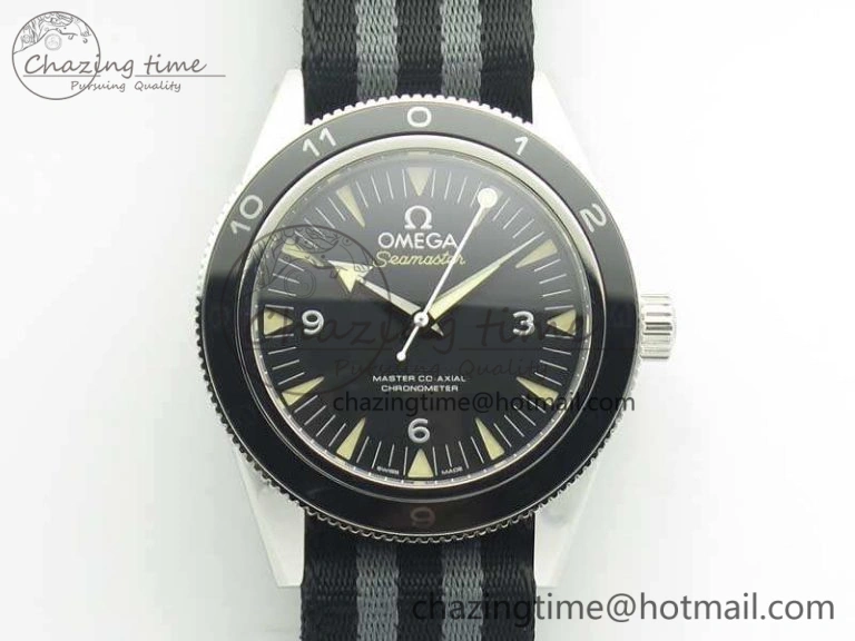Seamaster 300 Master Spectre SS MKS Best Edition Black Dial On Nylon Strap A8400