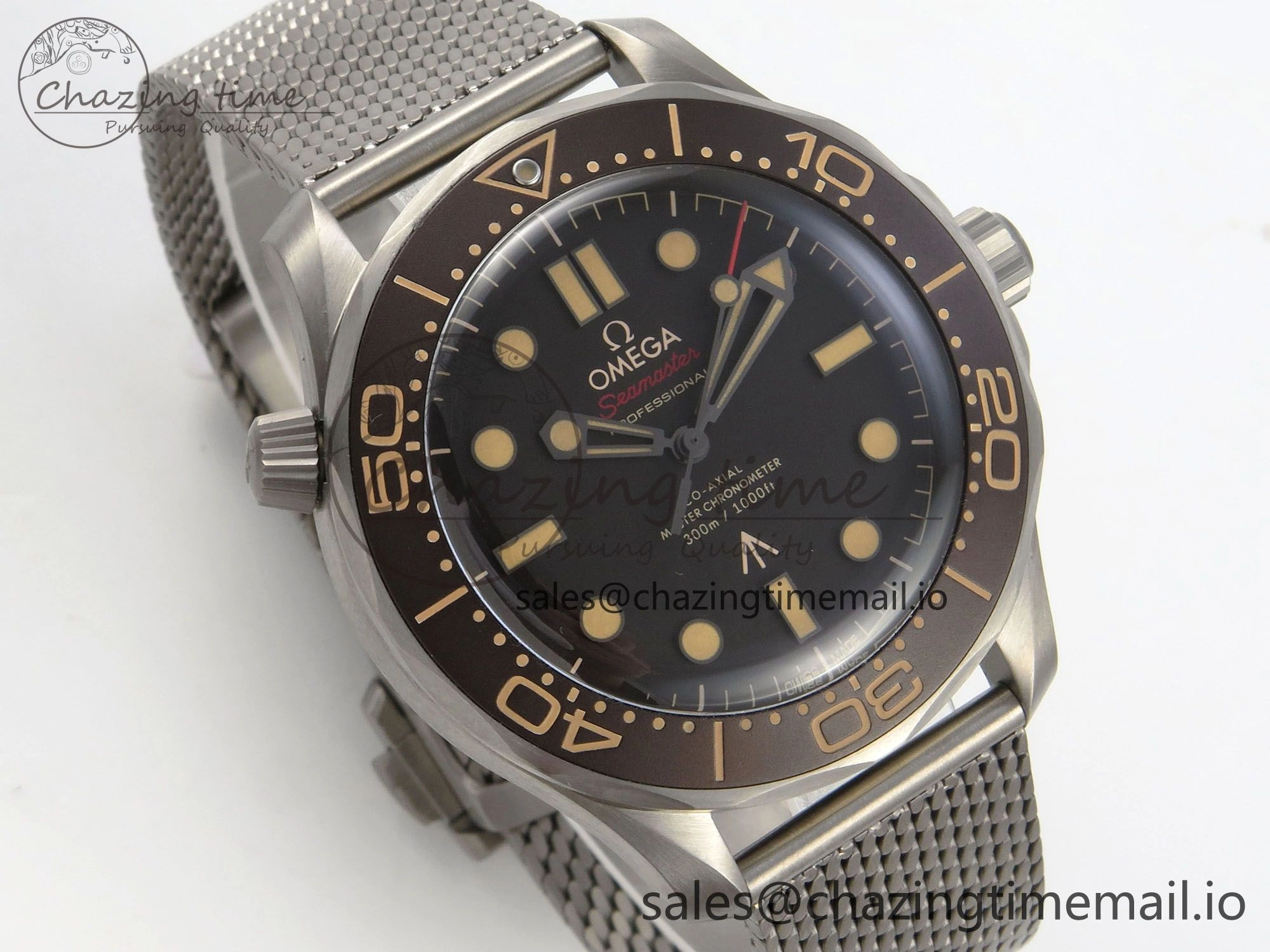 Seamaster 300 “No Time to Die” V6 Titanium VSF 1:1 Best Edition On Titanium Mesh Bracelet A8806 (Free Nato)