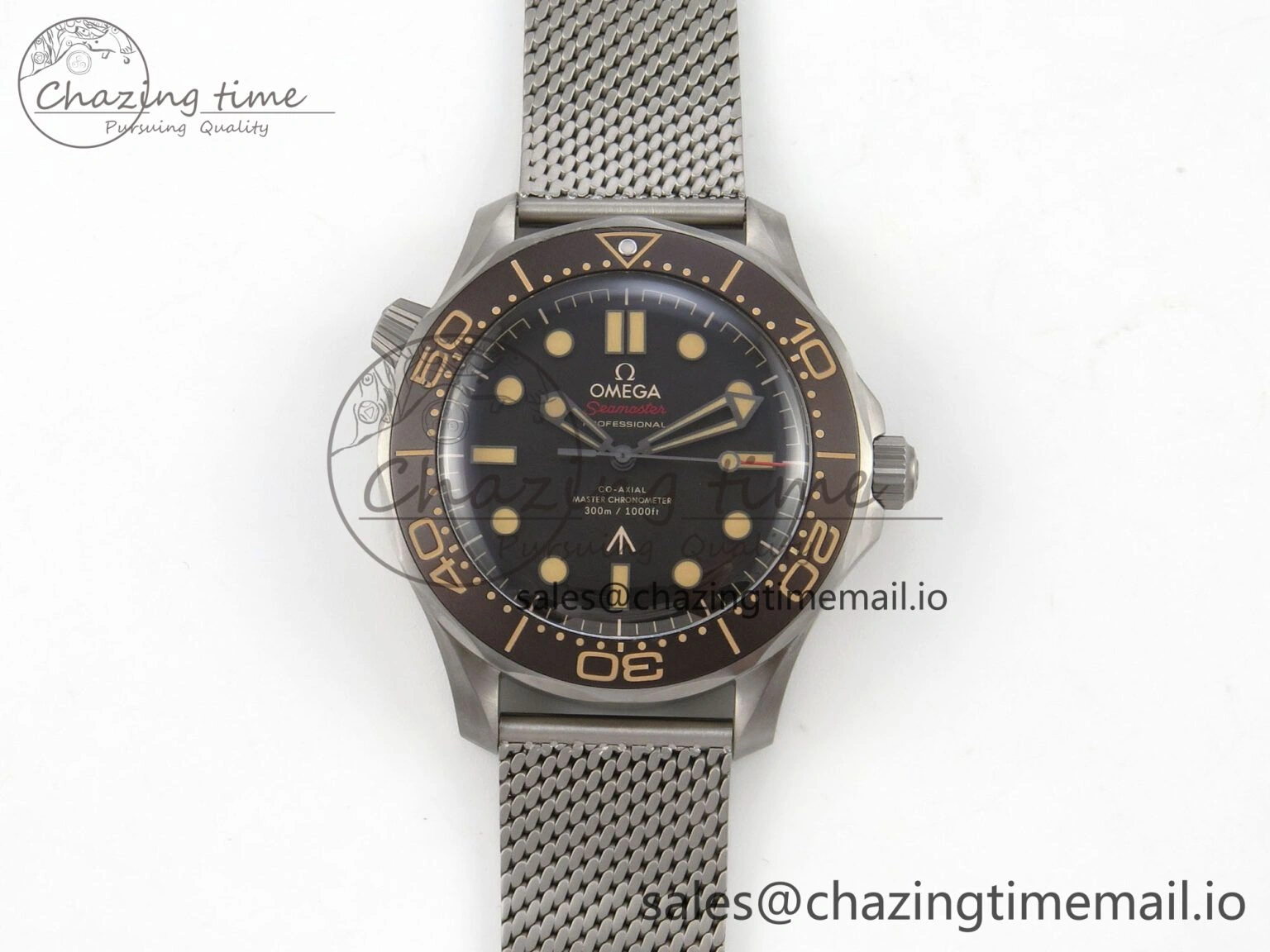 Seamaster 300 “No Time to Die” V6 Titanium VSF 1:1 Best Edition On Titanium Mesh Bracelet A8806 (Free Nato)