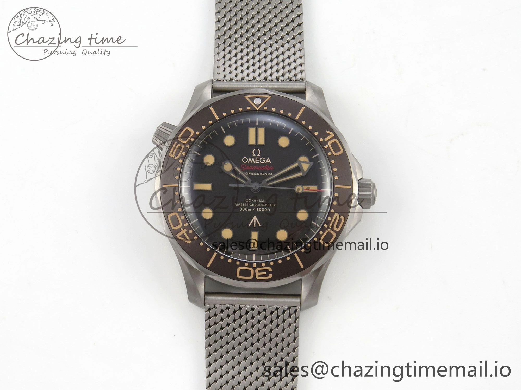 Seamaster 300 “No Time to Die” V6 Titanium VSF 1:1 Best Edition On Titanium Mesh Bracelet A8806 (Free Nato)