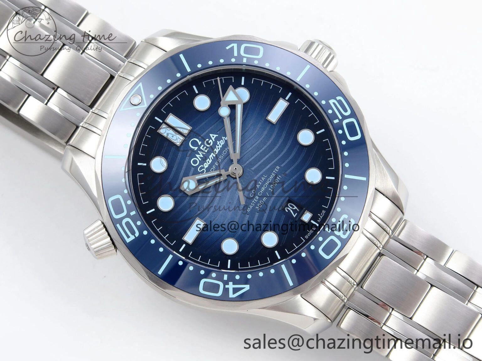 Seamaster 300 VSF 1:1 Best Edition Summer Blue Dial on SS Bracelet A8800