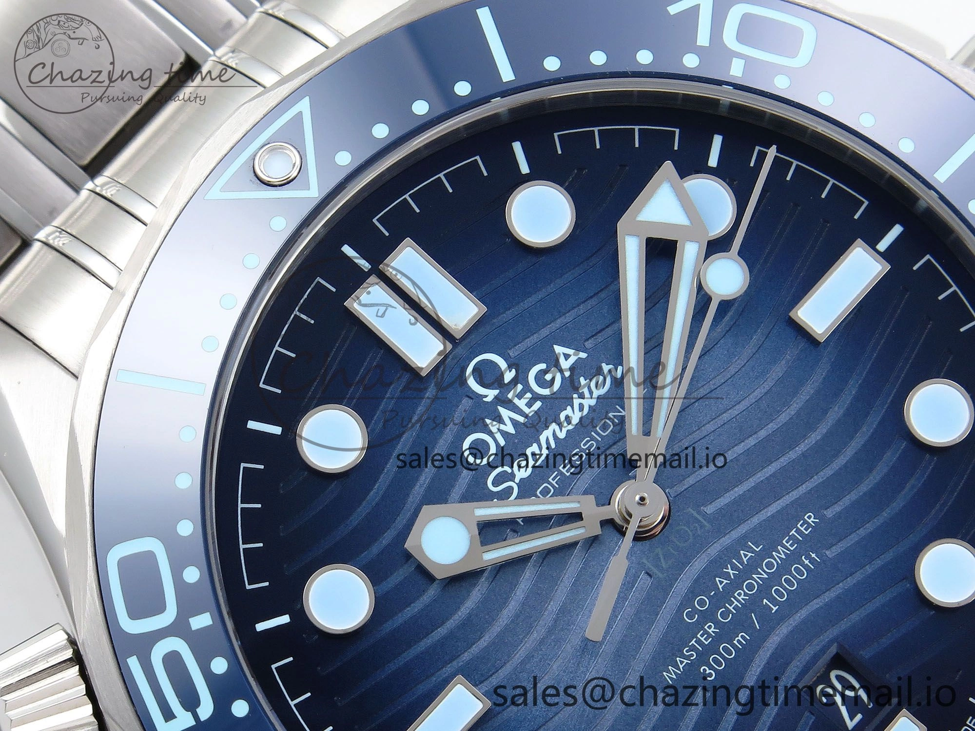 Seamaster 300 VSF 1:1 Best Edition Summer Blue Dial on SS Bracelet A8800