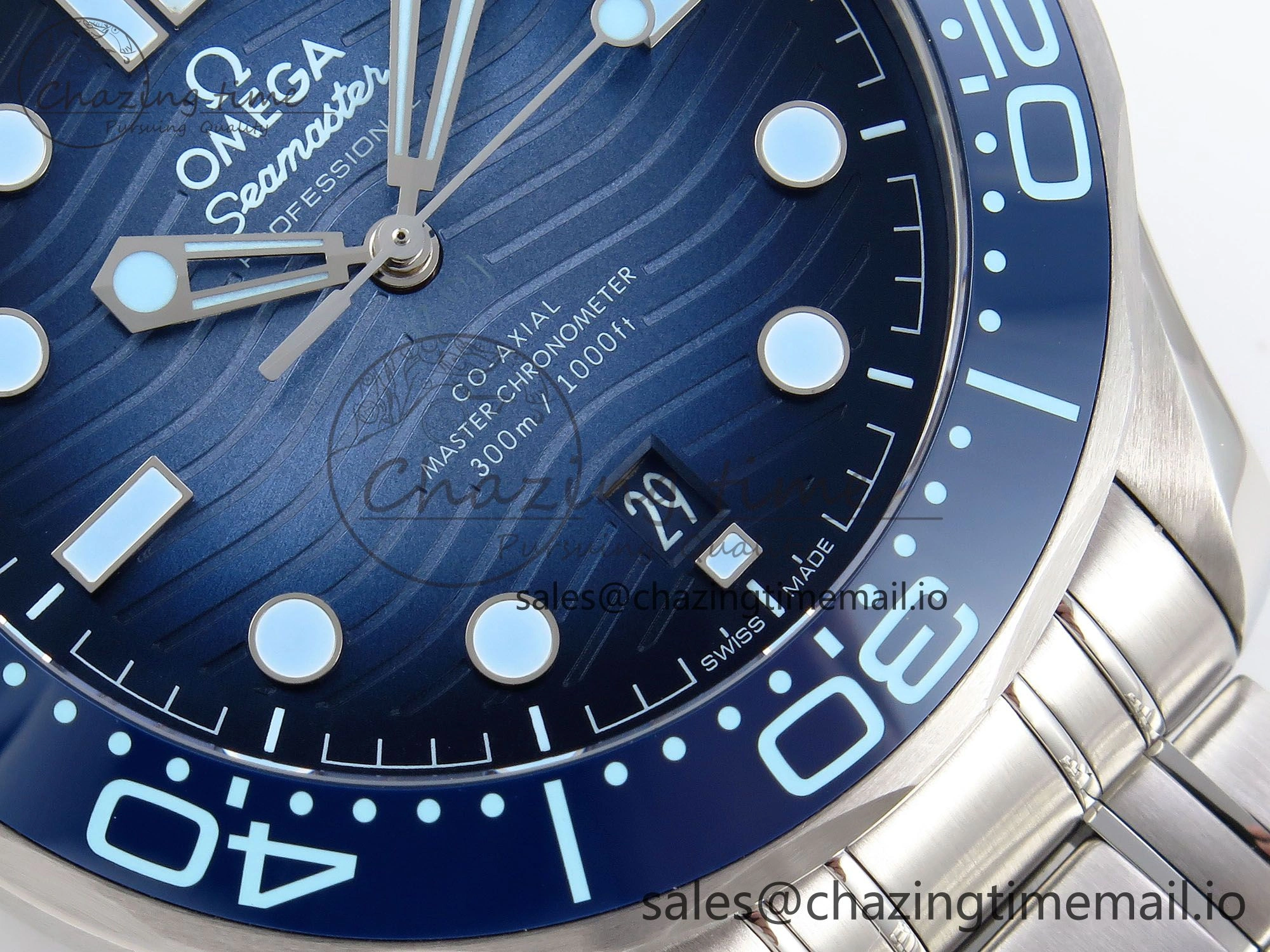 Seamaster 300 VSF 1:1 Best Edition Summer Blue Dial on SS Bracelet A8800