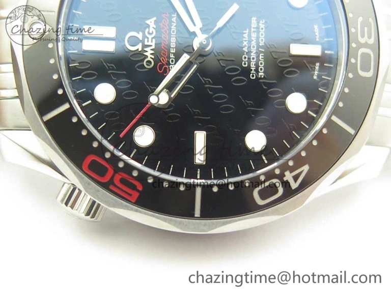 Seamaster 300M 007 50th SS MKS V3 1:1 Best Edition Black 007 Dial Ceramic Bezel on SS Bracelet A2824