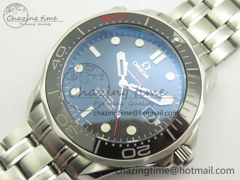 Seamaster 300M 007 50th SS MKS V3 1:1 Best Edition Black 007 Dial Ceramic Bezel on SS Bracelet A2824
