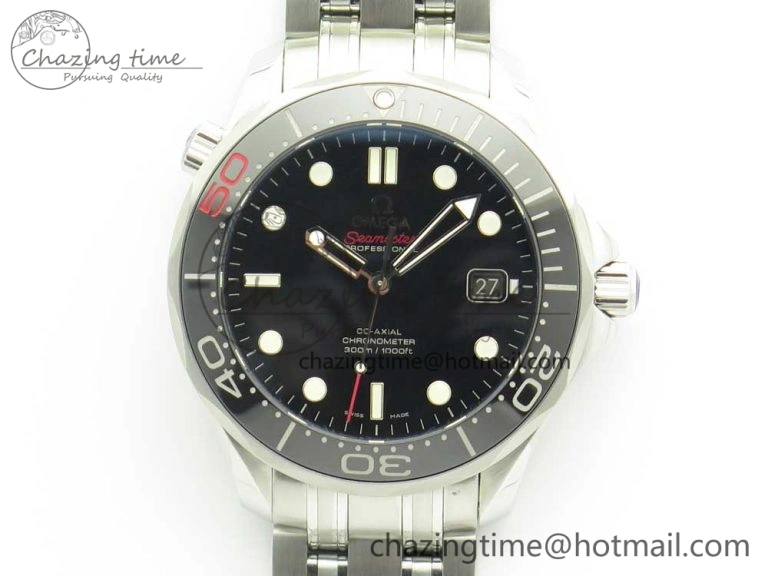 Seamaster 300M 007 50th SS MKS V3 1:1 Best Edition Black 007 Dial Ceramic Bezel on SS Bracelet A2824