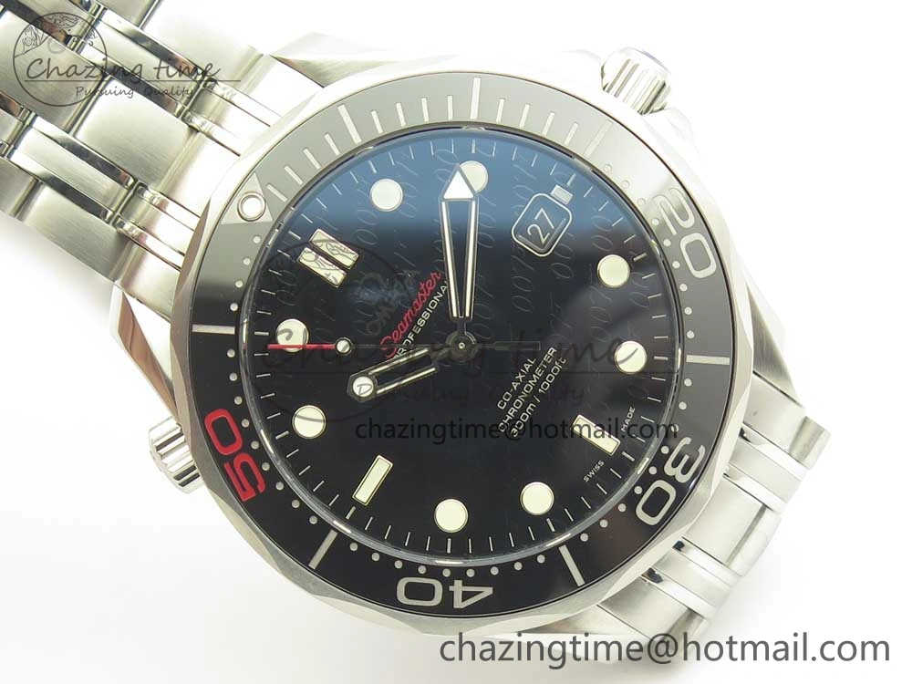 Seamaster 300M 007 50th SS MKS V3 1:1 Best Edition Black 007 Dial Ceramic Bezel on SS Bracelet A2824