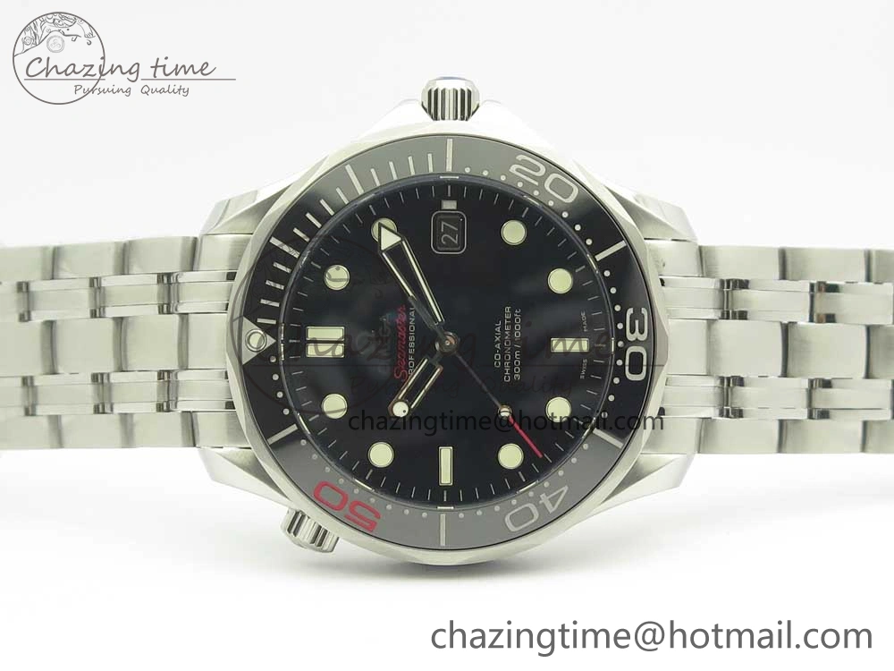 Seamaster 300M 007 50th SS MKS V3 1:1 Best Edition Black 007 Dial Ceramic Bezel on SS Bracelet A2824