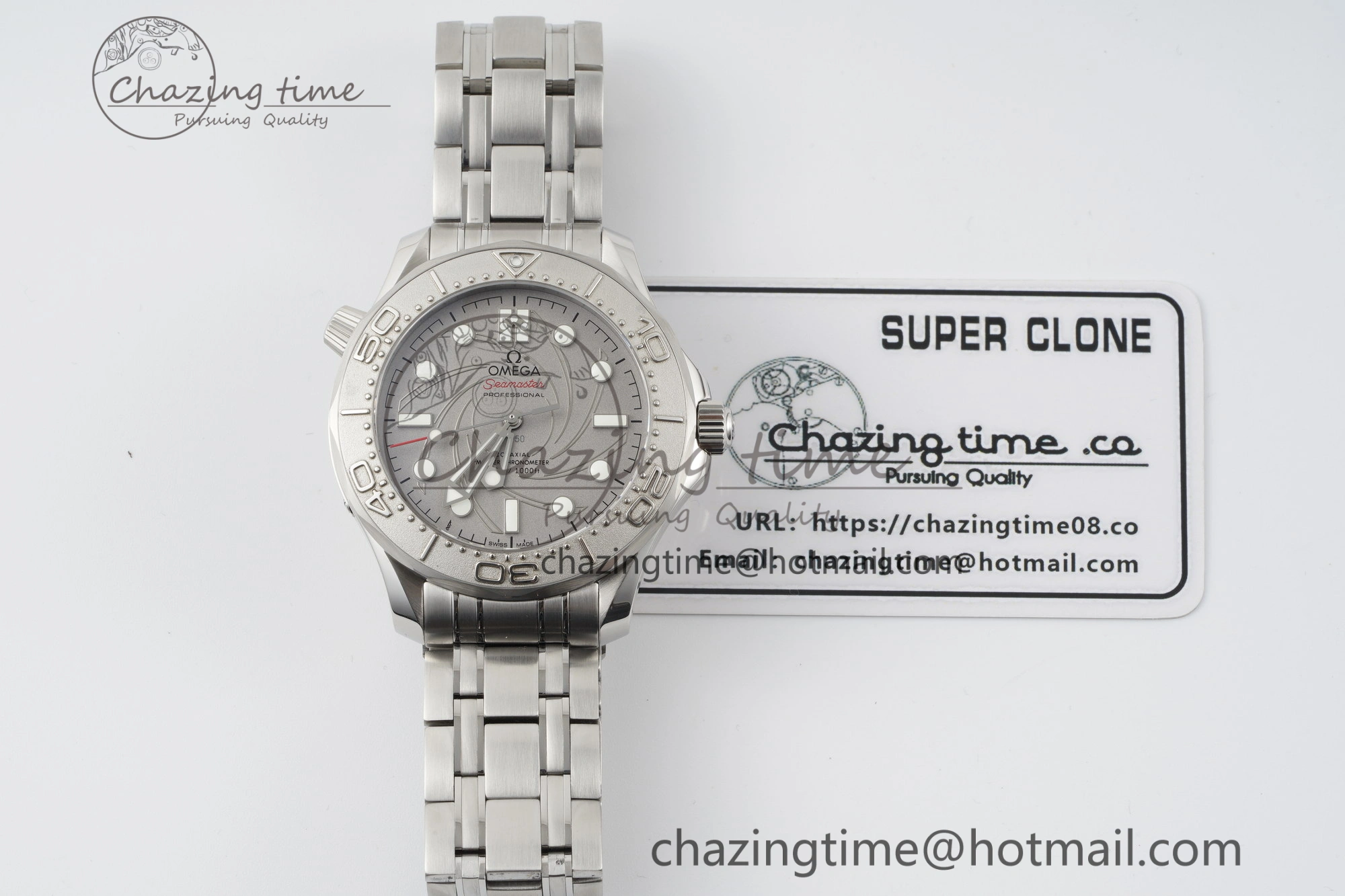 Seamaster 300M 007 Platinum VSF 1:1 Best Edition Gray Dial on SS Bracelet A8807
