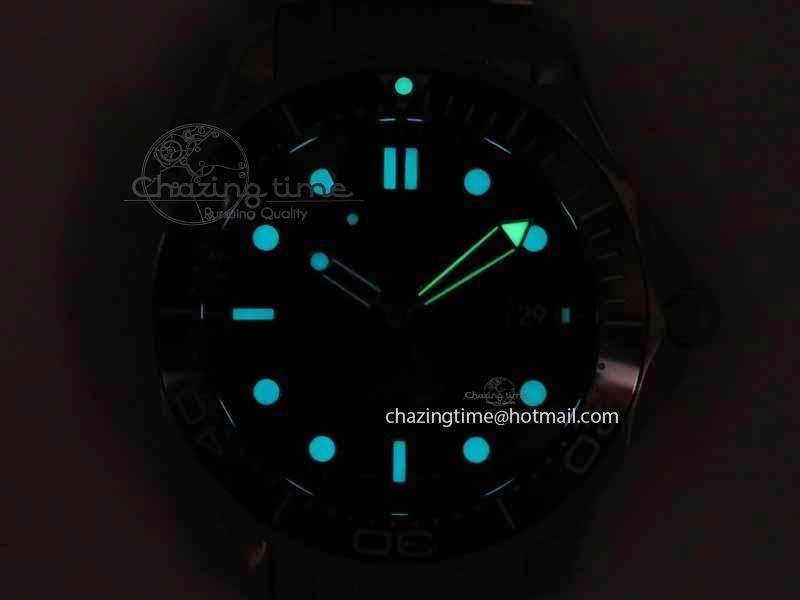 Seamaster 300M 007 SS MK 1:1 Best Edition Black 007 Dial Ceramic Bezel On SS Bracelet A2824
