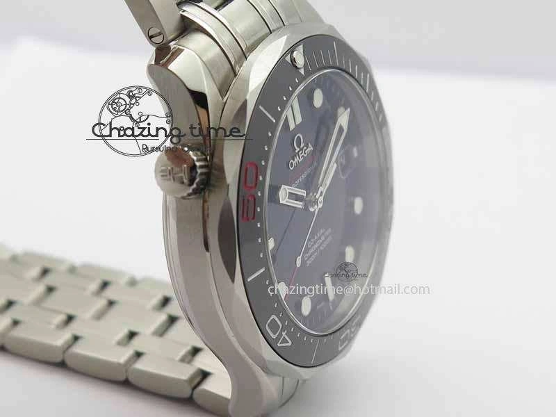 Seamaster 300M 007 SS MK 1:1 Best Edition Black 007 Dial Ceramic Bezel On SS Bracelet A2824