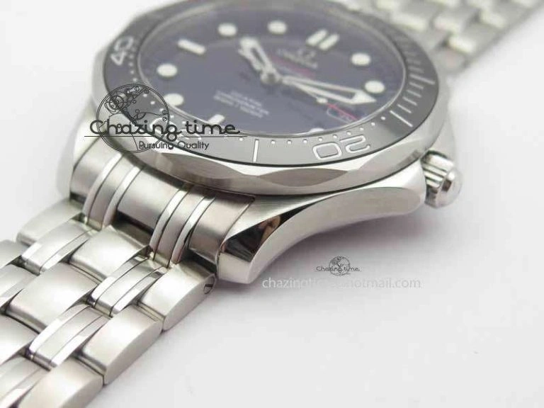 Seamaster 300M 007 SS MK 1:1 Best Edition Black 007 Dial Ceramic Bezel On SS Bracelet A2824