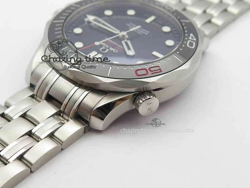 Seamaster 300M 007 SS MK 1:1 Best Edition Black 007 Dial Ceramic Bezel On SS Bracelet A2824