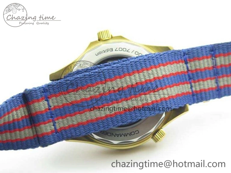 Seamaster 300M 007 YG URF 1:1 Best Edition White Dial Ceramic Bezel On Nylon Strap A2507