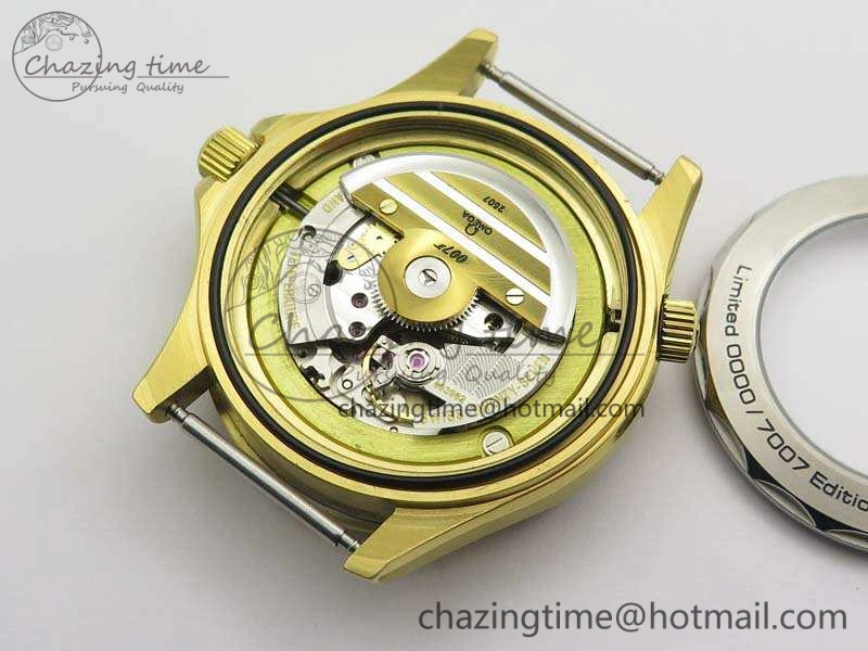 Seamaster 300M 007 YG URF 1:1 Best Edition White Dial Ceramic Bezel On Nylon Strap A2507