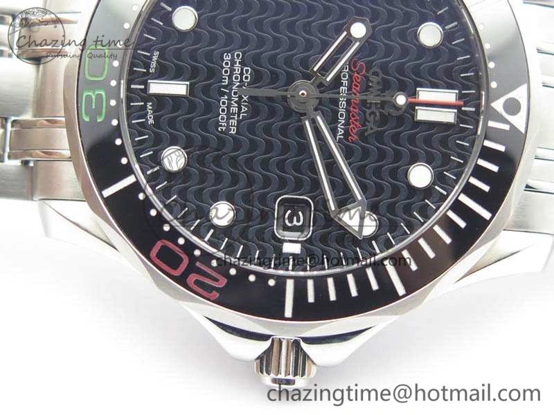Seamaster 300M 2016 Olympic SS OMF 1:1 Best Edition Black Dial Ceramic Bezel On SS Bracelet A2824