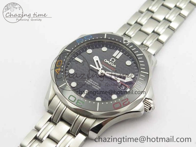 Seamaster 300M 2016 Olympic SS OMF 1:1 Best Edition Black Dial Ceramic Bezel On SS Bracelet A2824