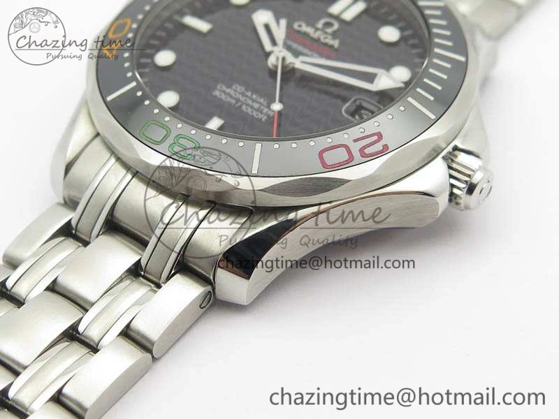 Seamaster 300M 2016 Olympic SS OMF 1:1 Best Edition Black Dial Ceramic Bezel On SS Bracelet A2824