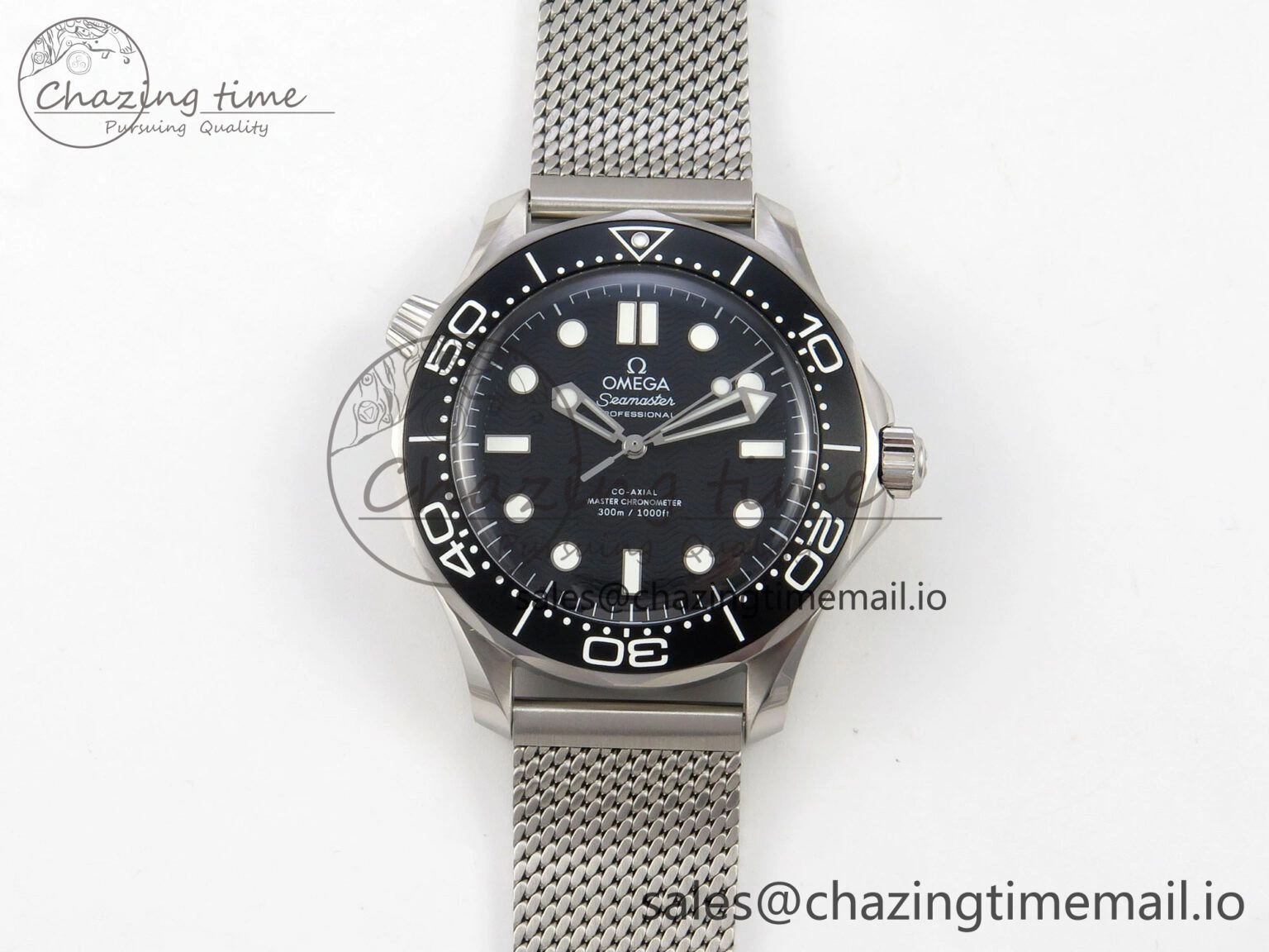 Seamaster 300M 42mm SS VSF Best Edition Black Dial On Mesh Bracelet A8806