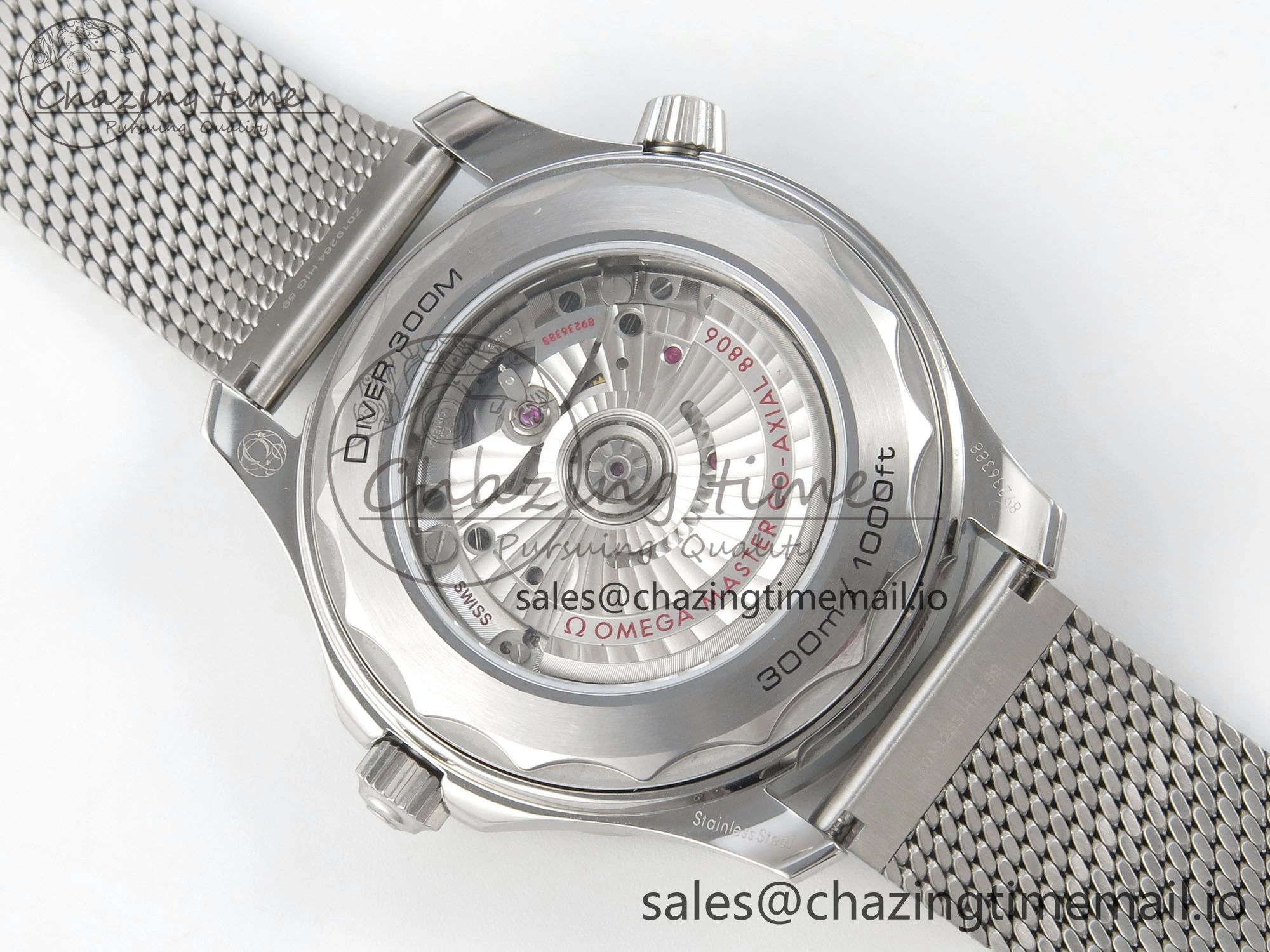 Seamaster 300M 42mm SS VSF Best Edition Black Dial On Mesh Bracelet A8806