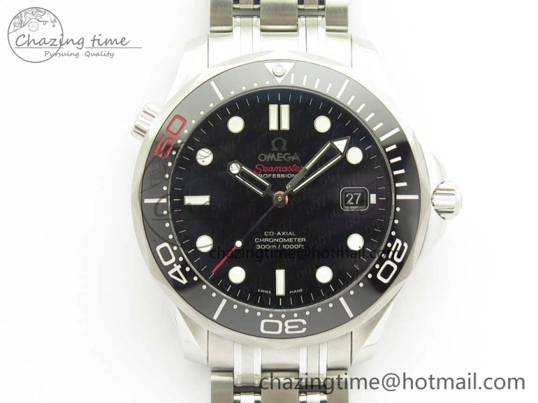 Seamaster 300M Chronometer SS “007” Limited Edition OMF 1:1 Best Edition on SS Bracelet A2824 (Black Balance Wheel) V2