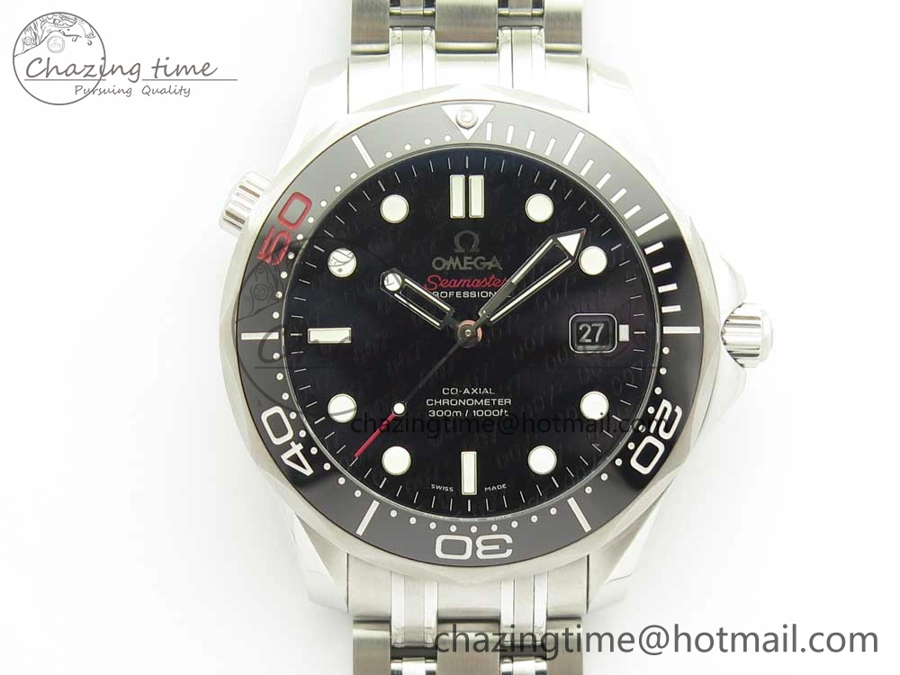 Seamaster 300M Chronometer SS “007” Limited Edition OMF 1:1 Best Edition on SS Bracelet A2824 (Black Balance Wheel) V2