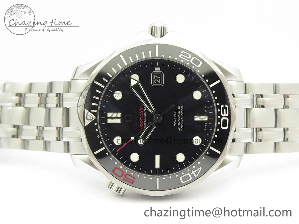 Seamaster 300M Chronometer SS “007” Limited Edition OMF 1:1 Best Edition on SS Bracelet A2824 (Black Balance Wheel) V2