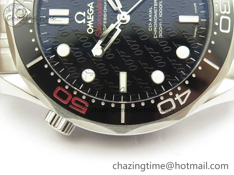 Seamaster 300M Chronometer SS “007” Limited Edition OMF 1:1 Best Edition on SS Bracelet A2824 (Black Balance Wheel) V2