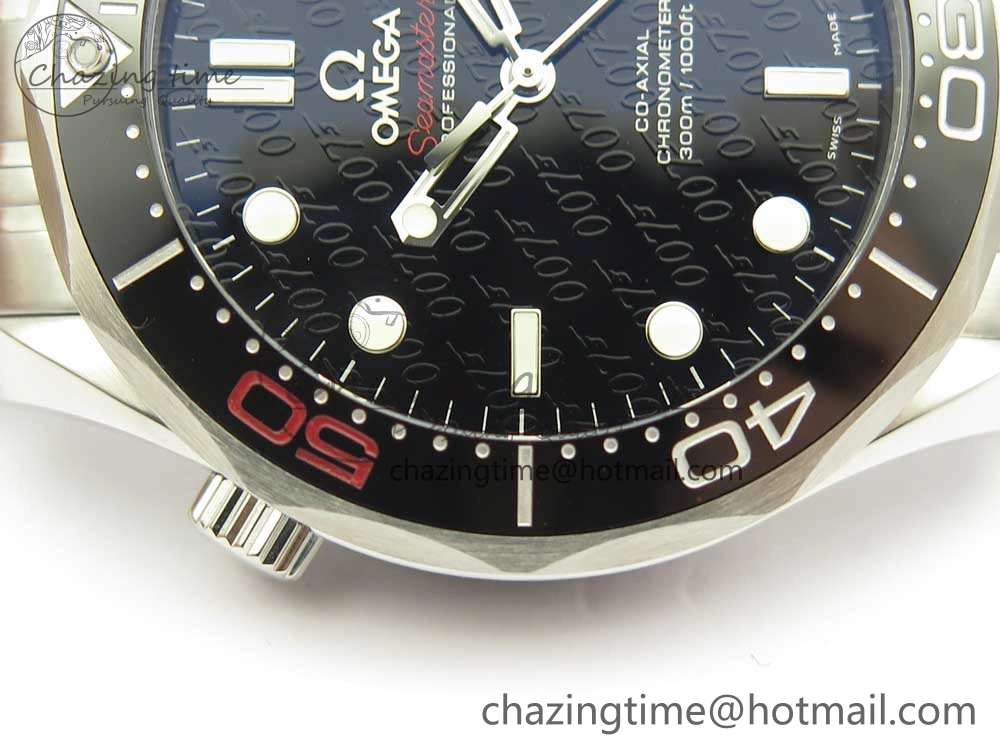 Seamaster 300M Chronometer SS “007” Limited Edition OMF 1:1 Best Edition on SS Bracelet A2824 (Black Balance Wheel) V2