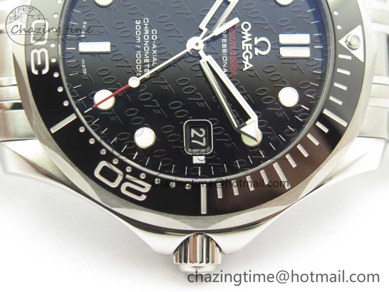 Seamaster 300M Chronometer SS “007” Limited Edition OMF 1:1 Best Edition on SS Bracelet A2824 (Black Balance Wheel) V2