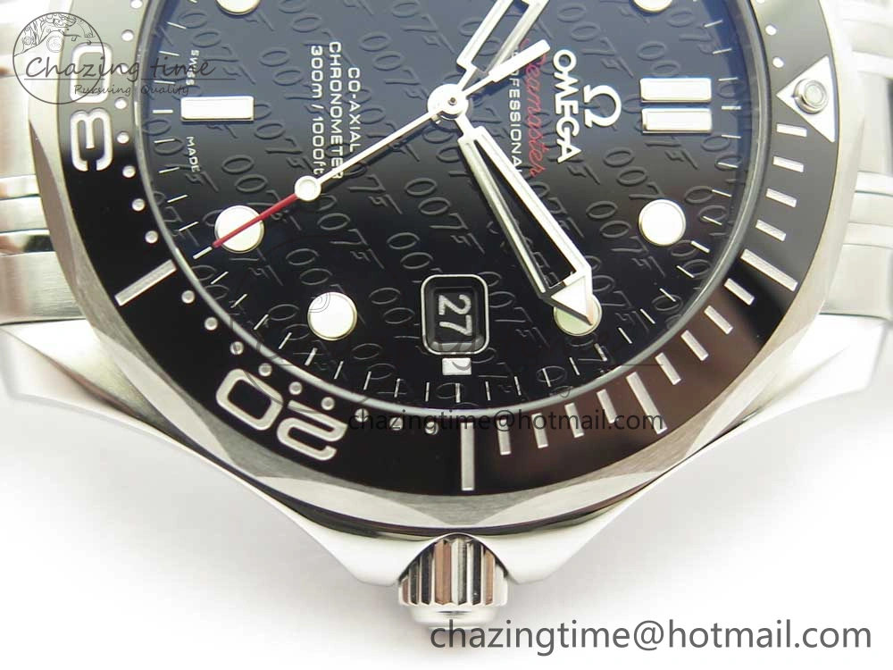 Seamaster 300M Chronometer SS “007” Limited Edition OMF 1:1 Best Edition on SS Bracelet A2824 (Black Balance Wheel) V2