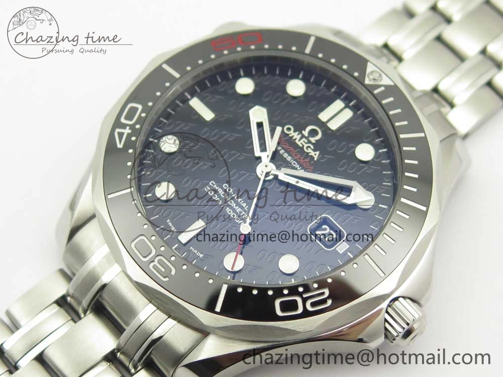 Seamaster 300M Chronometer SS “007” Limited Edition OMF 1:1 Best Edition on SS Bracelet A2824 (Black Balance Wheel) V2