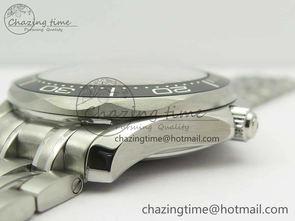 Seamaster 300M Chronometer SS Black OMF 1:1 Best Edition on SS Bracelet A2824 (Black Balance Wheel) V2