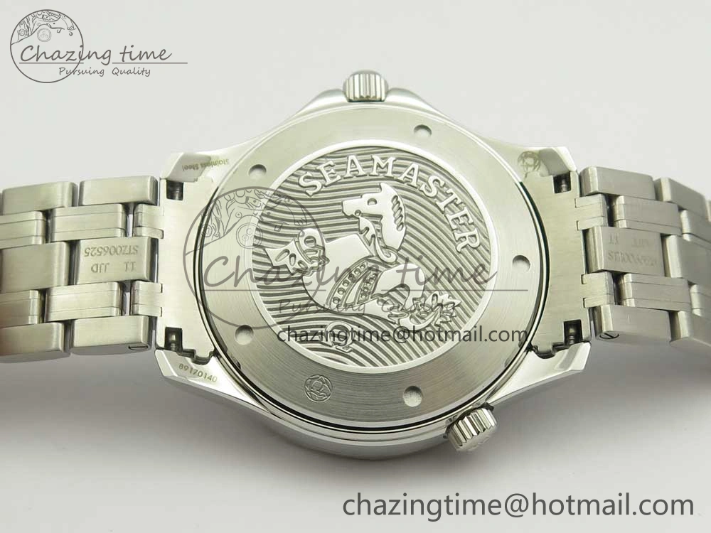 Seamaster 300M Chronometer SS Black OMF 1:1 Best Edition on SS Bracelet A2824 (Black Balance Wheel) V2