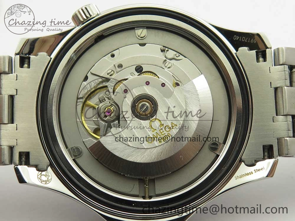 Seamaster 300M Chronometer SS Black OMF 1:1 Best Edition on SS Bracelet A2824 (Black Balance Wheel) V2