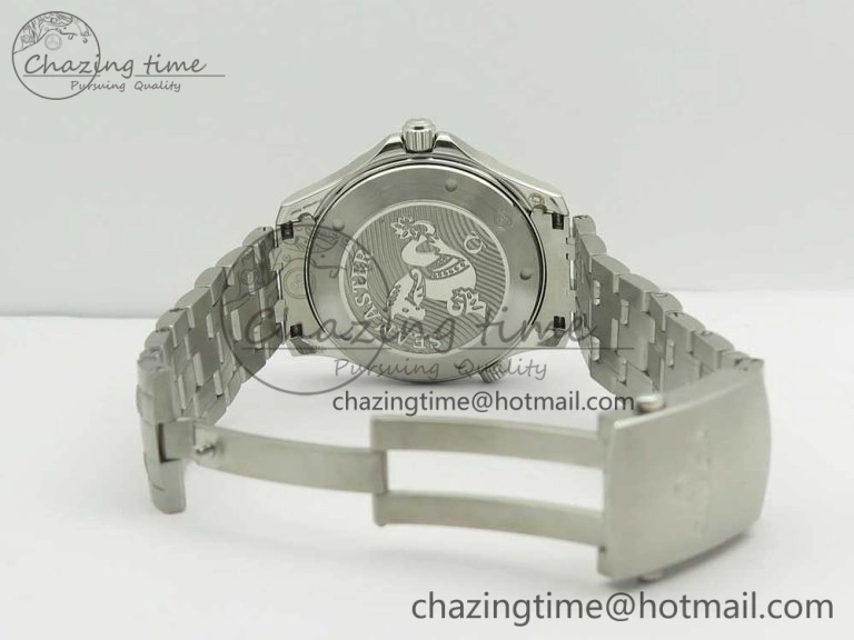 Seamaster 300M Chronometer SS Black OMF 1:1 Best Edition on SS Bracelet A2824 (Black Balance Wheel) V2