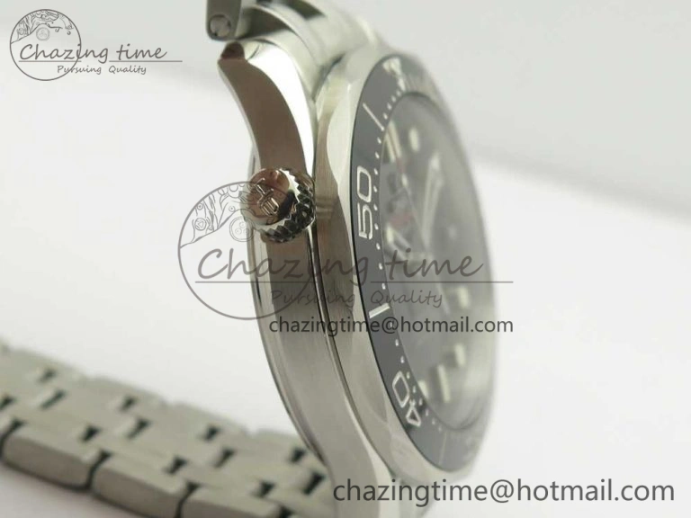 Seamaster 300M Chronometer SS Black OMF 1:1 Best Edition on SS Bracelet A2824 (Black Balance Wheel) V2