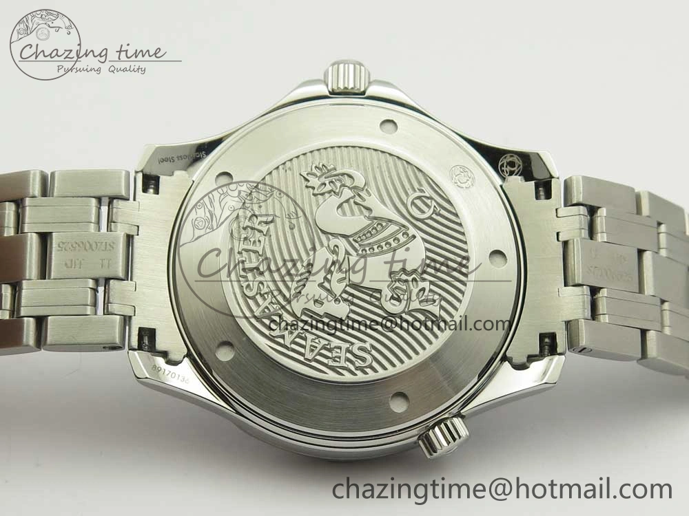 Seamaster 300M Chronometer SS Blue OMF 1:1 Best Edition on SS Bracelet A2824 (Black Balance Wheel) V2