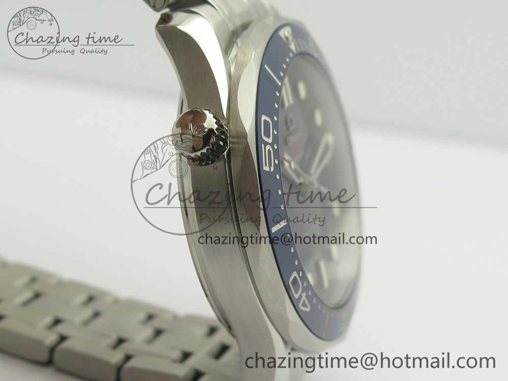 Seamaster 300M Chronometer SS Blue OMF 1:1 Best Edition on SS Bracelet A2824 (Black Balance Wheel) V2