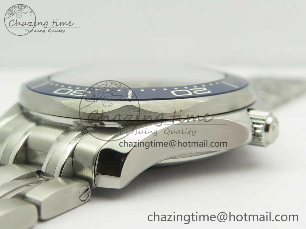 Seamaster 300M Chronometer SS Blue OMF 1:1 Best Edition on SS Bracelet A2824 (Black Balance Wheel) V2