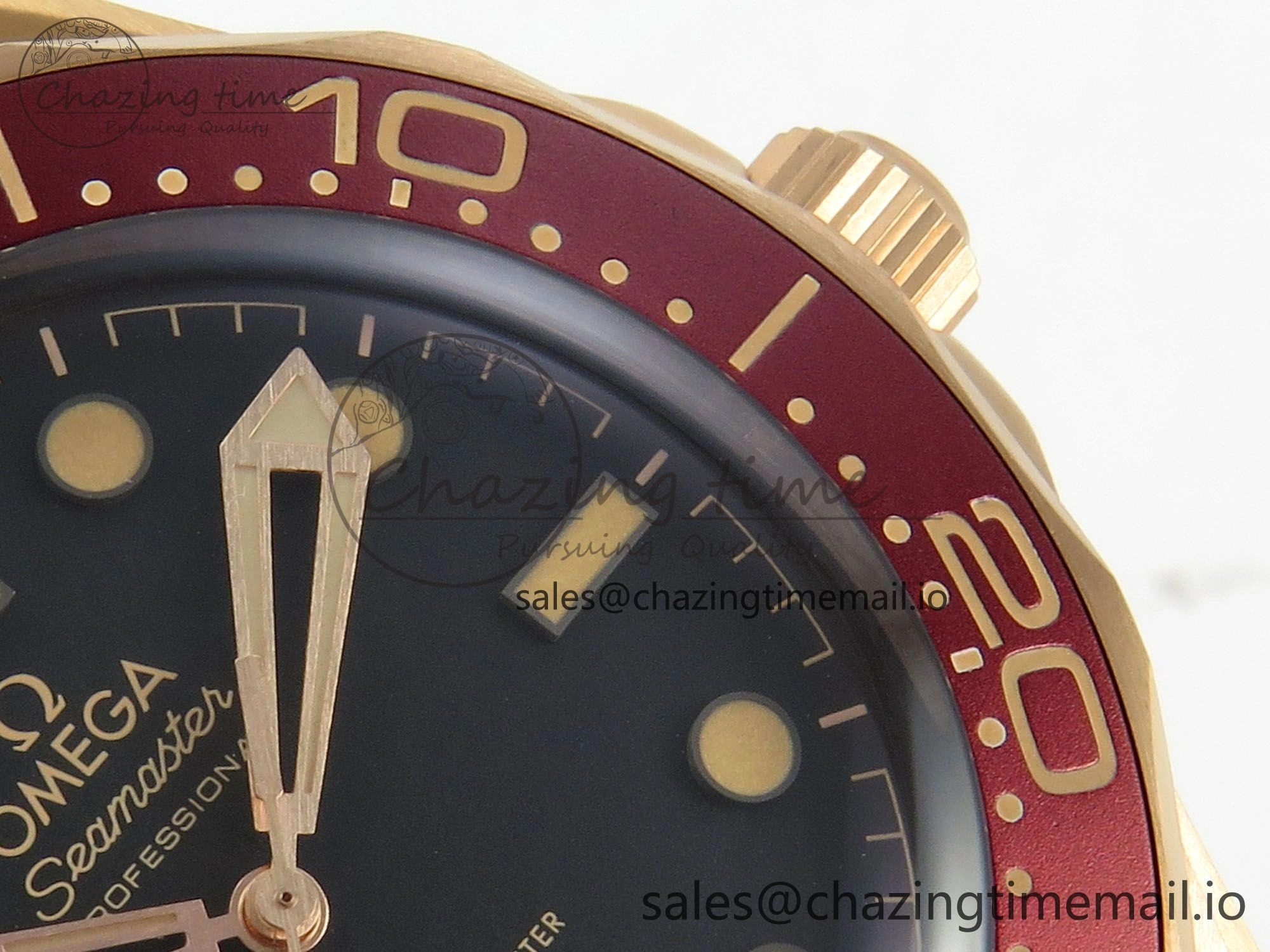 Seamaster 300M Diver Rose Gold VSF 1:1 Best Edition Black Dial on Mesh Bracelet A8806