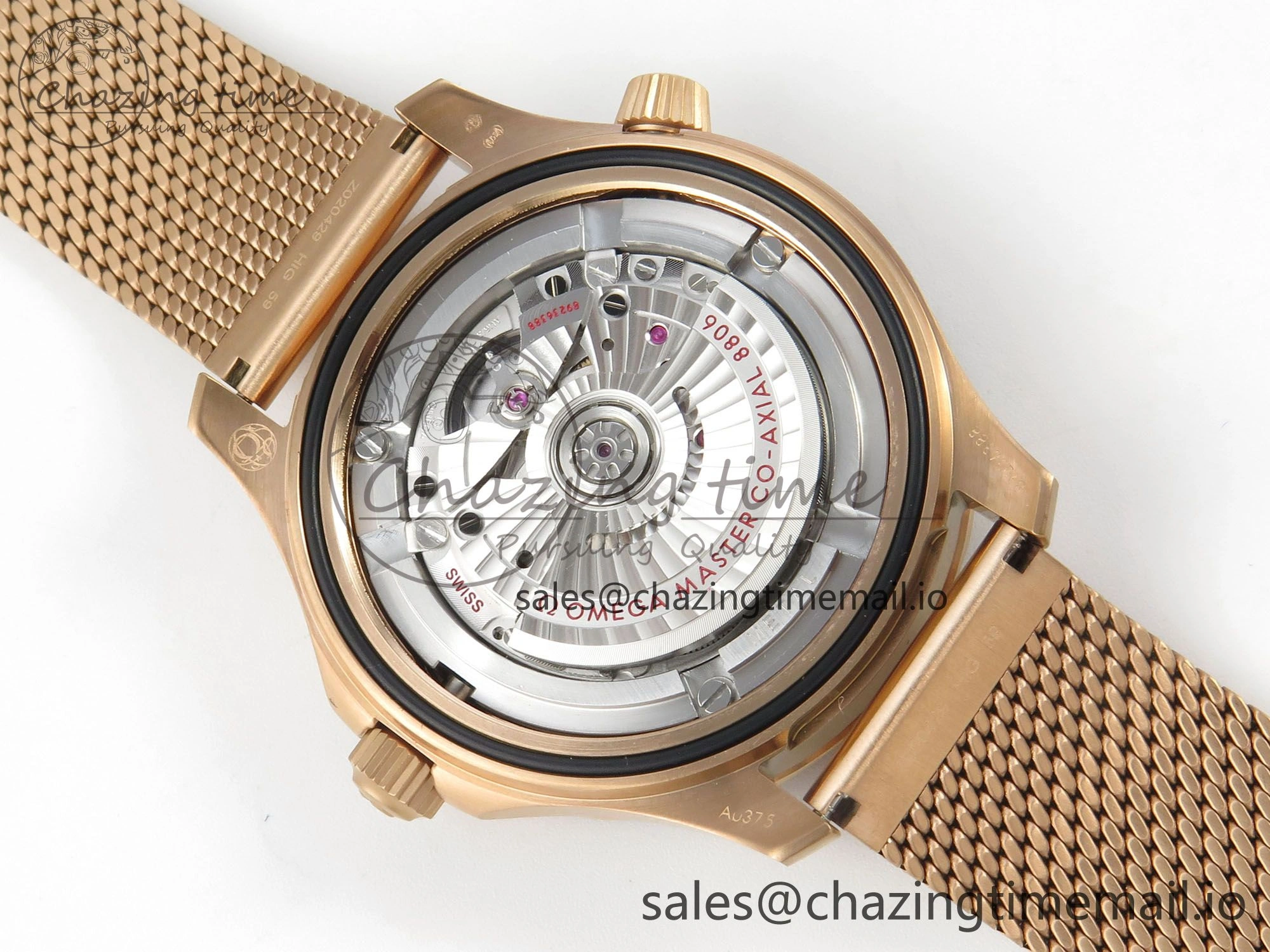 Seamaster 300M Diver Rose Gold VSF 1:1 Best Edition Black Dial on Mesh Bracelet A8806