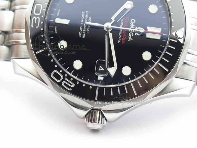 Seamaster 300M SS MK 1:1 Best Edition Black Dial Ceramic Bezel On SS Bracelet A2824